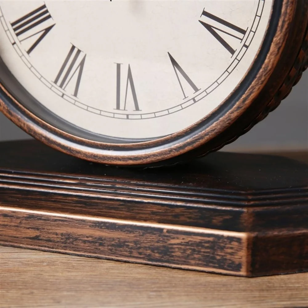 Настільний годинник Aioneer з 7,4-дюймовим циферблатом, римські цифри, тихий, не цокає, ретро-стиль, декоративний, фото №3