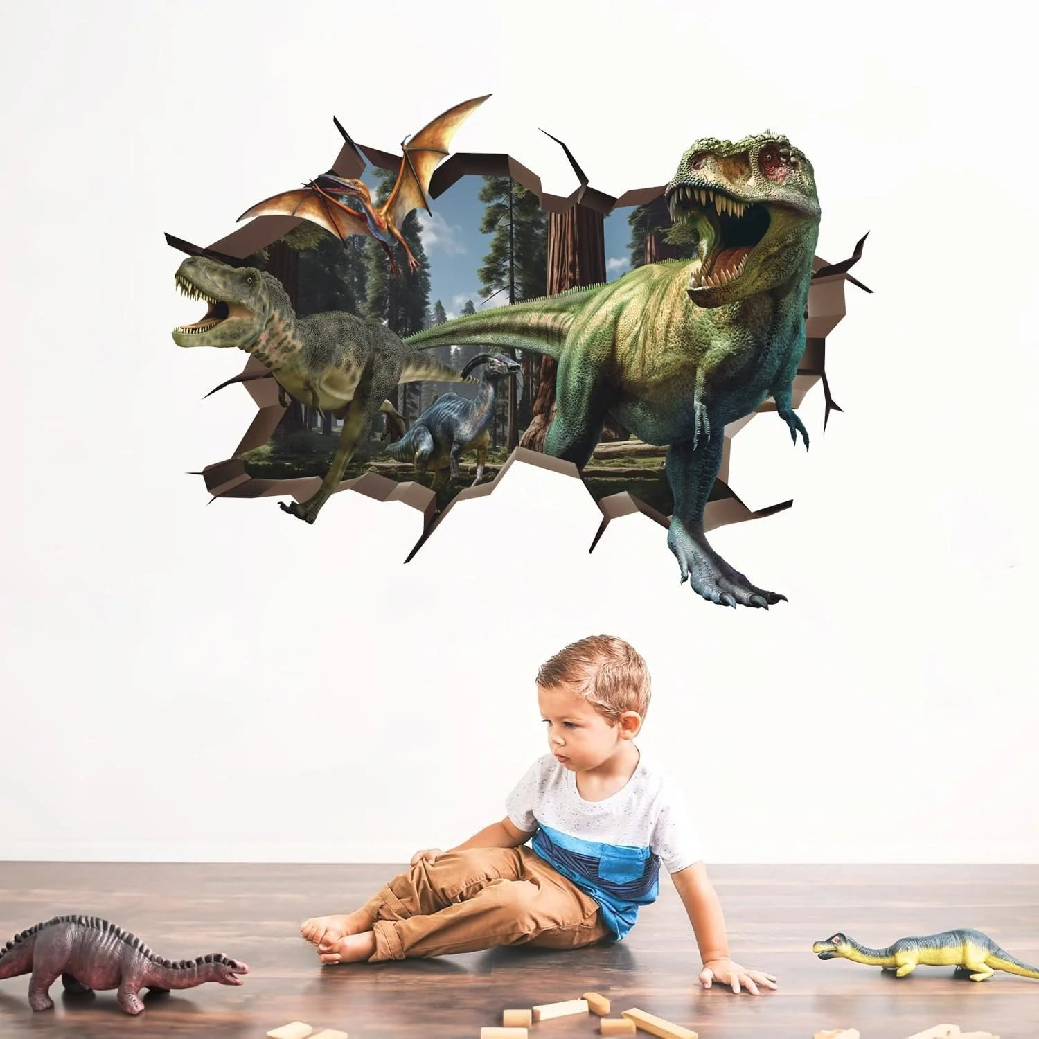 Наклейка на стіну HPNIUB 3D Dinosaur 90 x 60 cm, фото №5