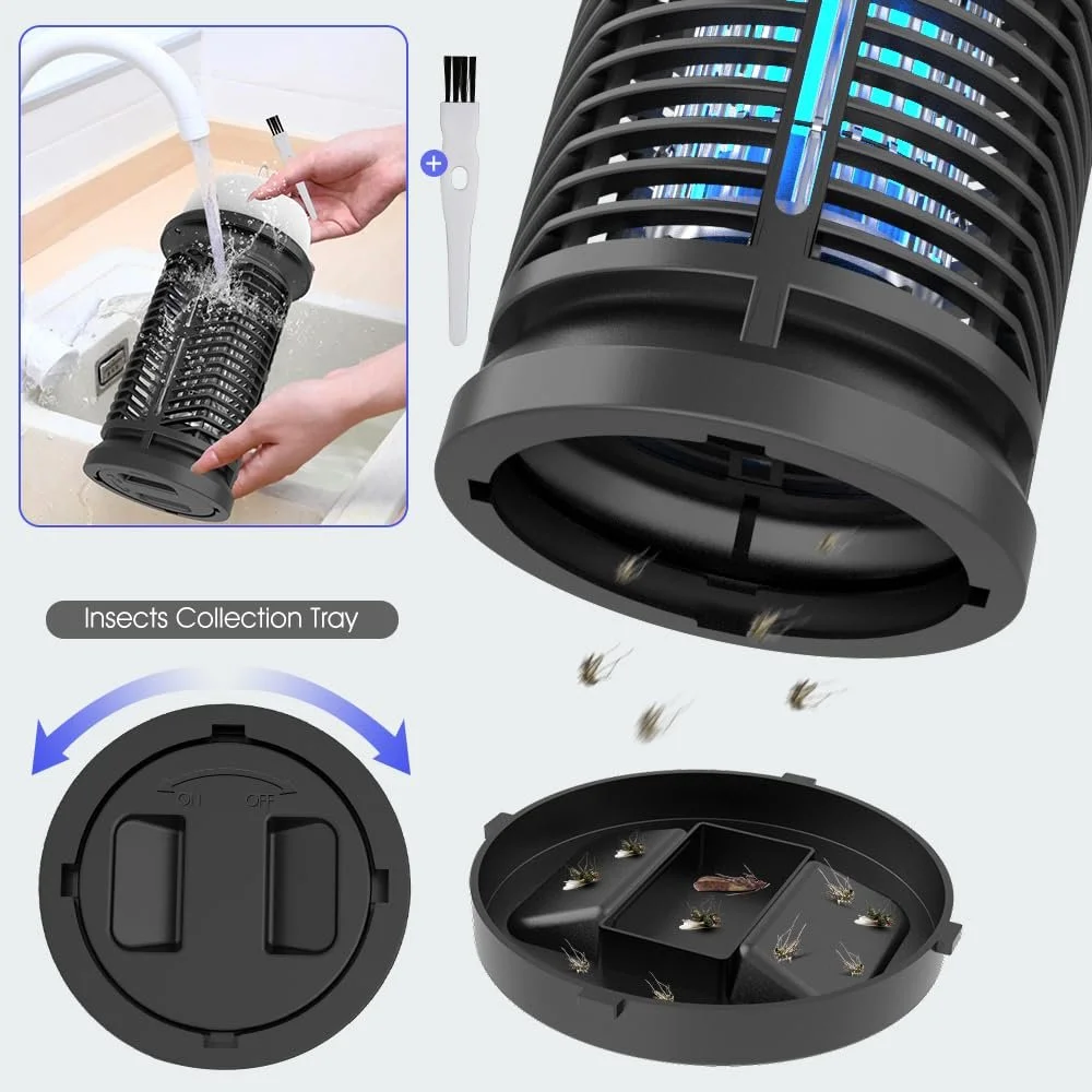 Лампа-пастка для комах електрична 20 Вт 9 Вт LED 4500 В 1.5 м кабель, фото №7