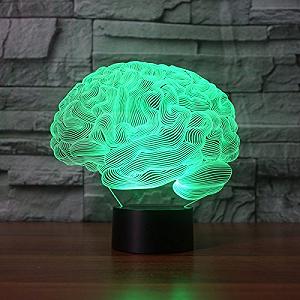 3D лампа EONANT 3D ночные светильники LED USB сенсорные 7 цветов иллюзия для комнаты детей декор (мозг) - Фото 1