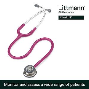 Стетоскоп 3M Littmann Classic III 69см Малиновый synthetic.ua - Фото 1