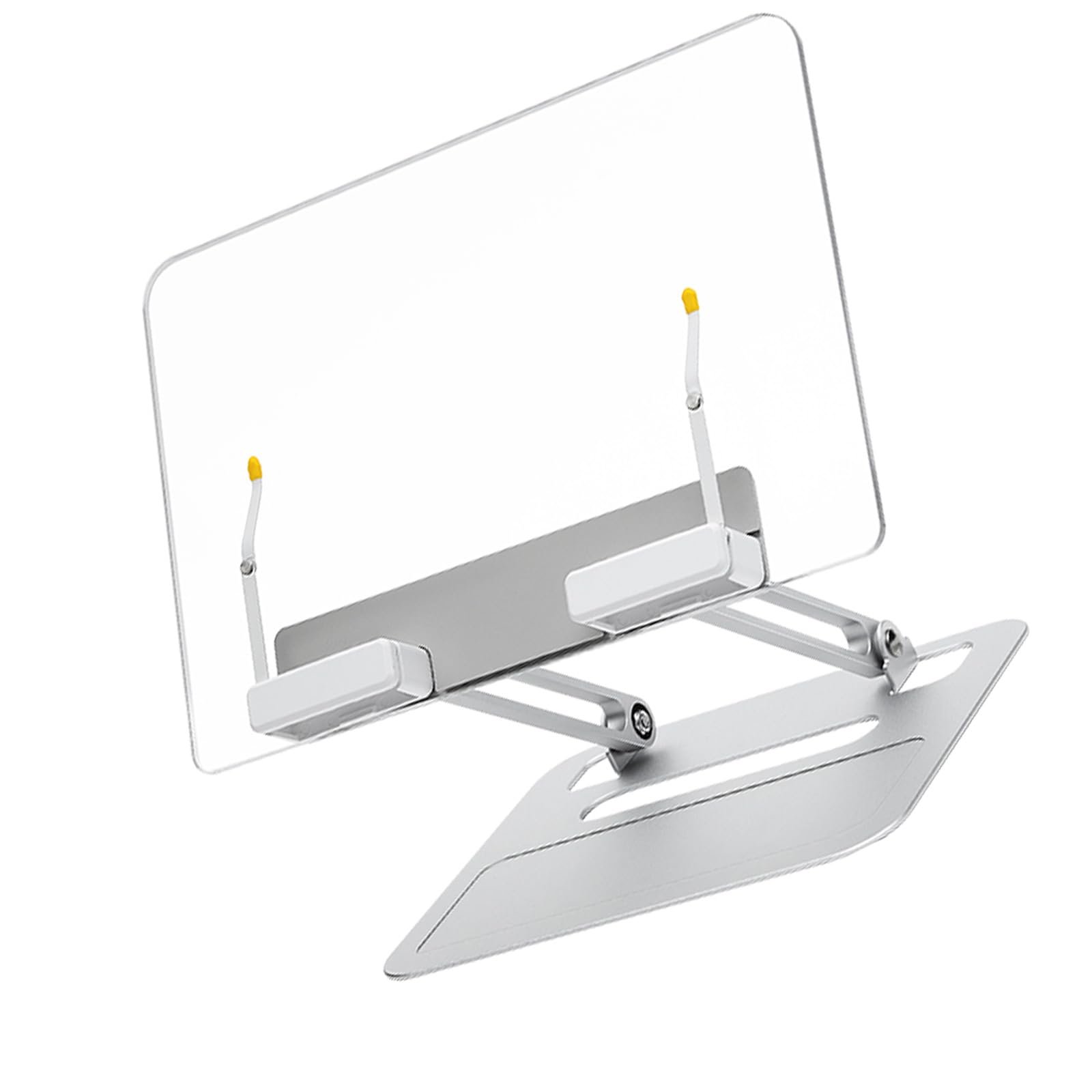 Підставка для ноутбука прозора, ергономічна, алюмінієва, складна, обертається на 360 градусів, для планшета, для книги, регульована, фото №5