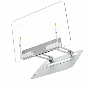 Подставка Вращающаяся прозрачная акриловая складная алюминиевая для ноутбука, кулинарной книги, 4 кг - Фото 1