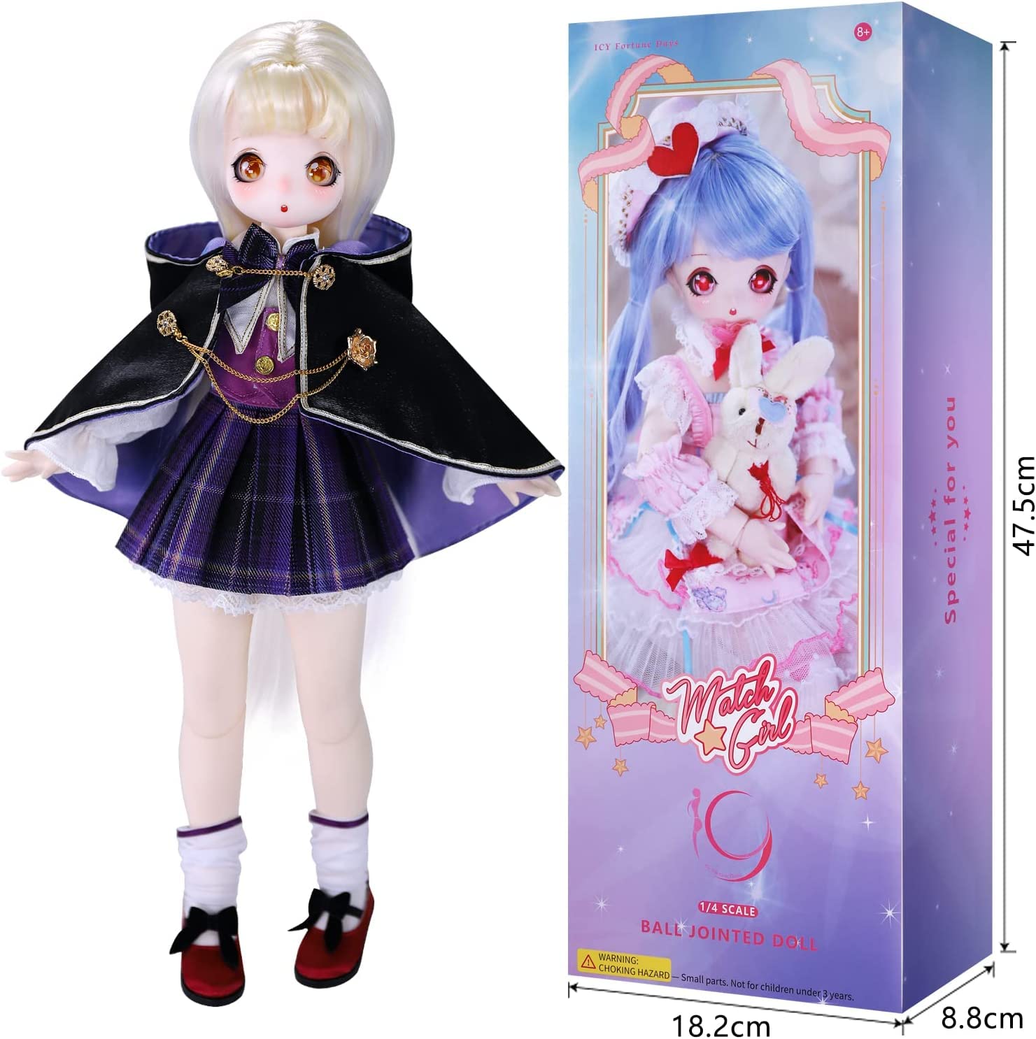 Кукла YolvRy 1/4 BJD Match Girl Series 16 Inch Anime Style Full Set Clara, фото №7