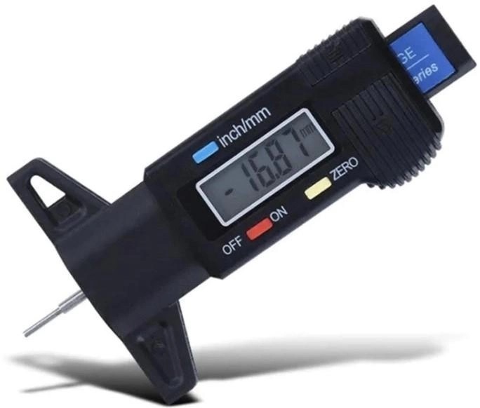 Измеритель глубины протектора шин цифровой с LED-дисплеем Fer черный, фото №3