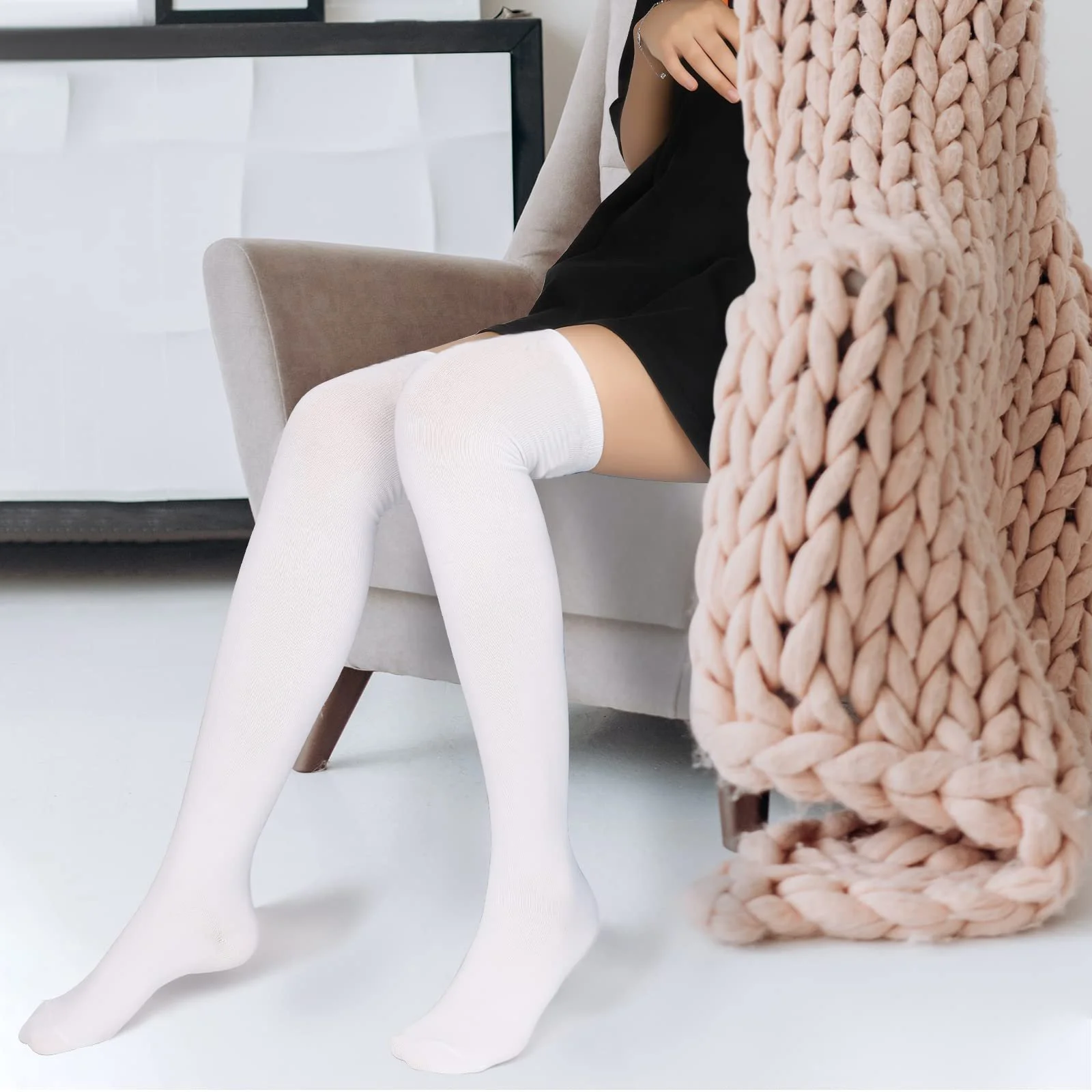Высокие носки KINBOM, 1 пара, хлопковые мягкие чулки до колена, длинные носки, женские носки выше колена Wednesday Addams для женщин и девочек, для повседневной носки, для костюмов, черные, фото №6 Высокие носки KINBOM, 1 пара, хлопковые мягкие чулки до колена, длинные носки, женские носки выше колена Wednesday Addams для женщин и девочек, для повседневной носки, для костюмов, черные, фото №6