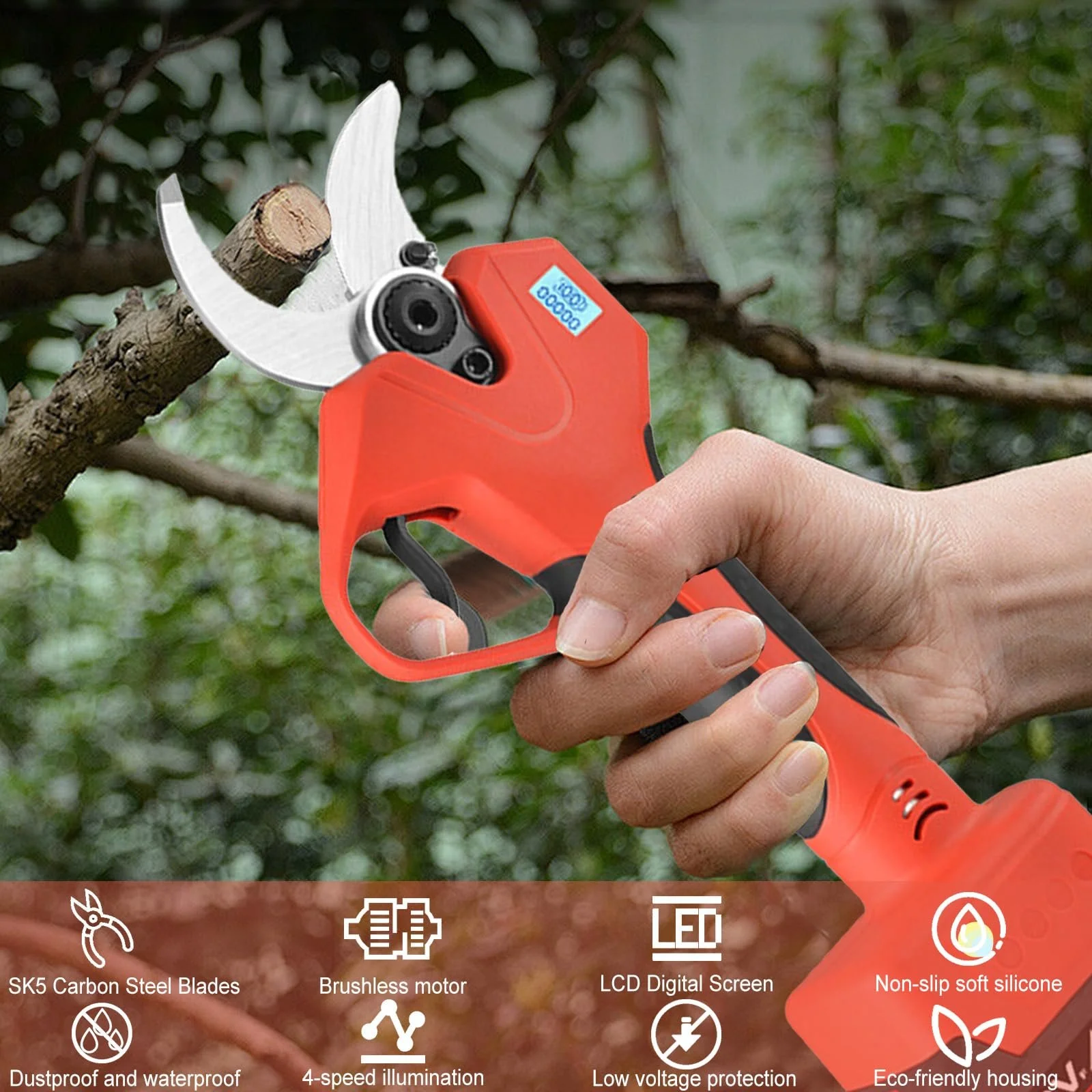 Електричний секатор SK5 Леза 30 мм 21 V Акумуляторний з 2 акумуляторами 2Ah, фото №7