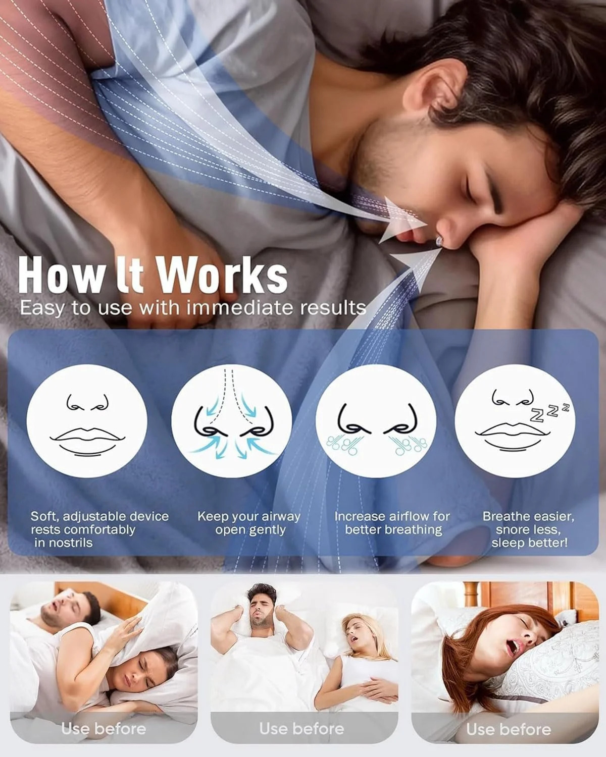 Кліпса проти хропіння (4 шт.) Магнітна для носа, фото №4