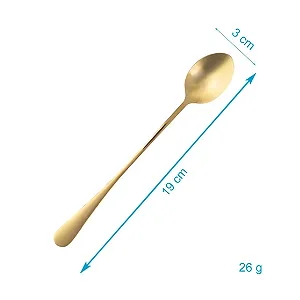 Ложка для лате мак'ято Набір з 6 штук Золотистий, нержавіюча сталь, 19 см synthetic.ua - Фото 1