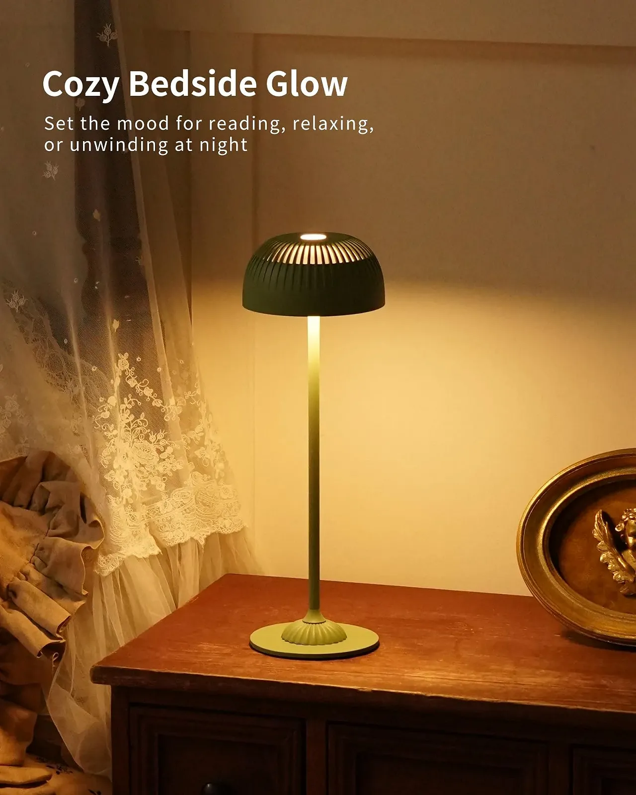 Настільна лампа Акумуляторна сенсорна регульована яскравість 5200 мАг 3 режими світла IP54 2 шт. Зелений, фото №7