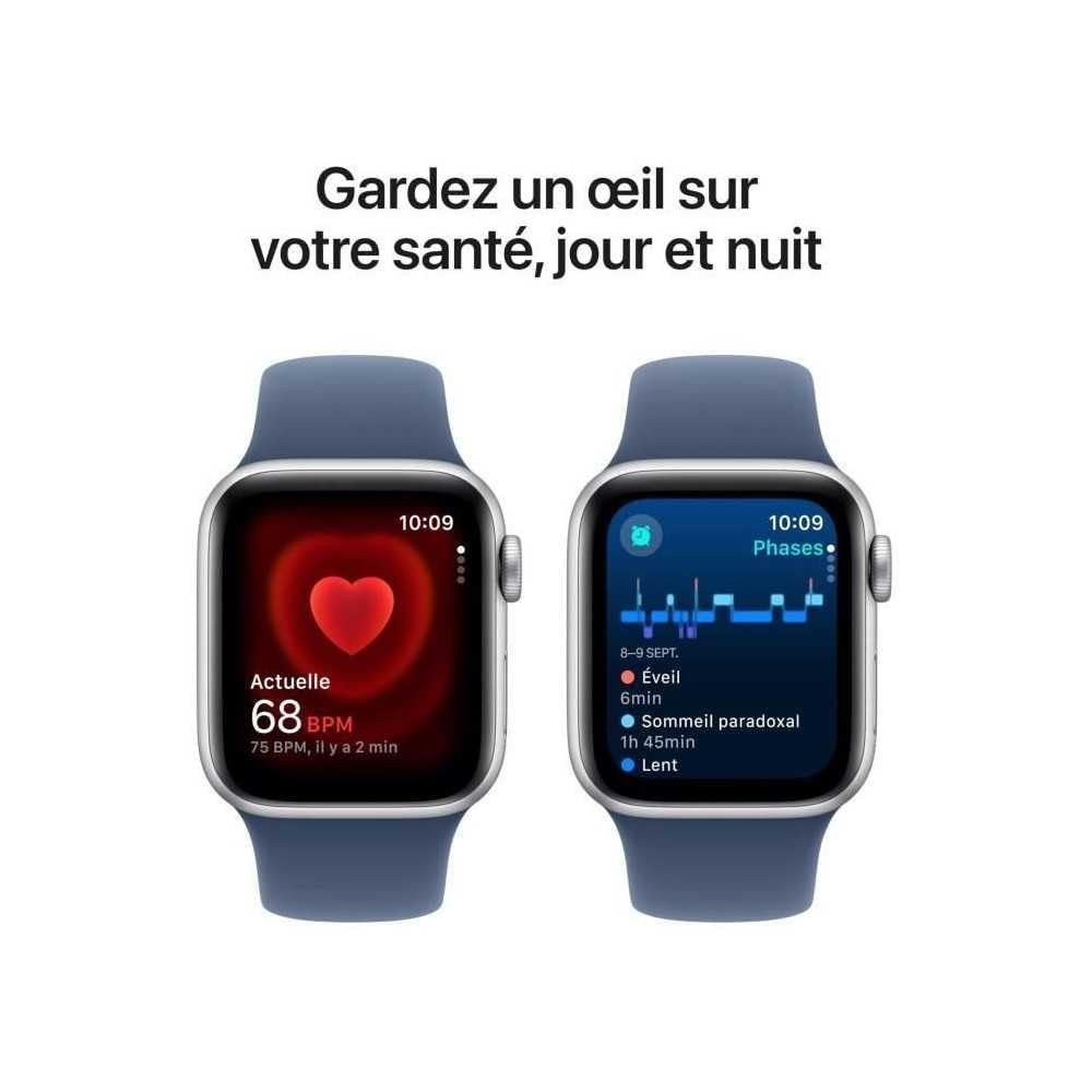Смарт-часы Apple Watch SE (2nd Generation) GPS + Cellular 40мм Алюминиевый корпус Серебристый и спортивный ремешок из денима (S/M), фото №5