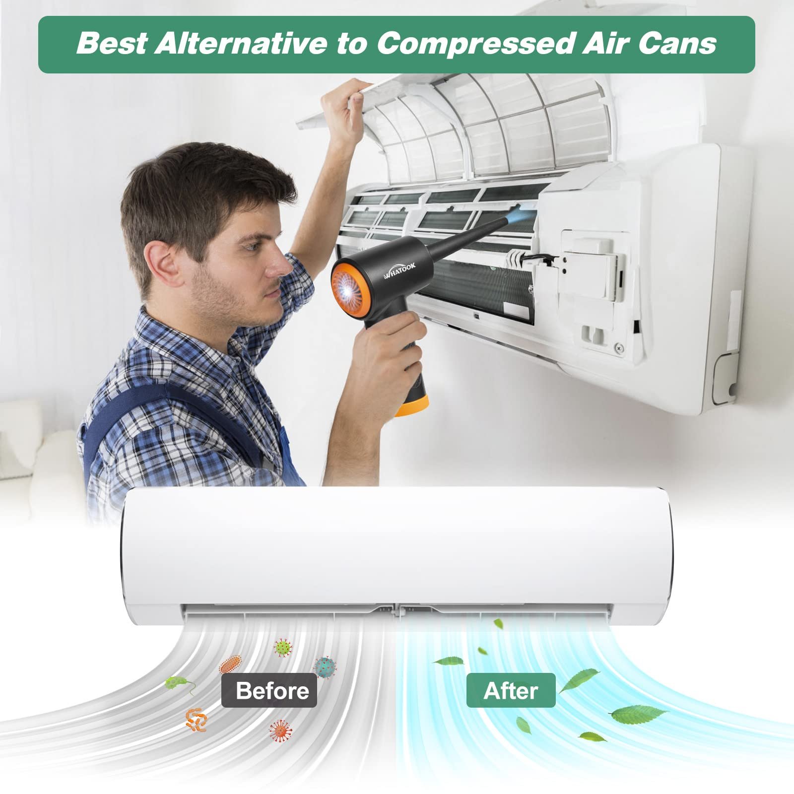 Электрический воздуходувка 3-Speed 60,000 rpm LED Light Rechargeable, фото №4