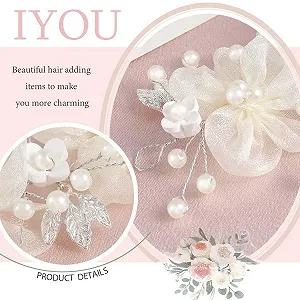 Венок для волос Детский IYOU Цветы Жемчуга Цвет слоновой кости synthetic.ua - Фото 1