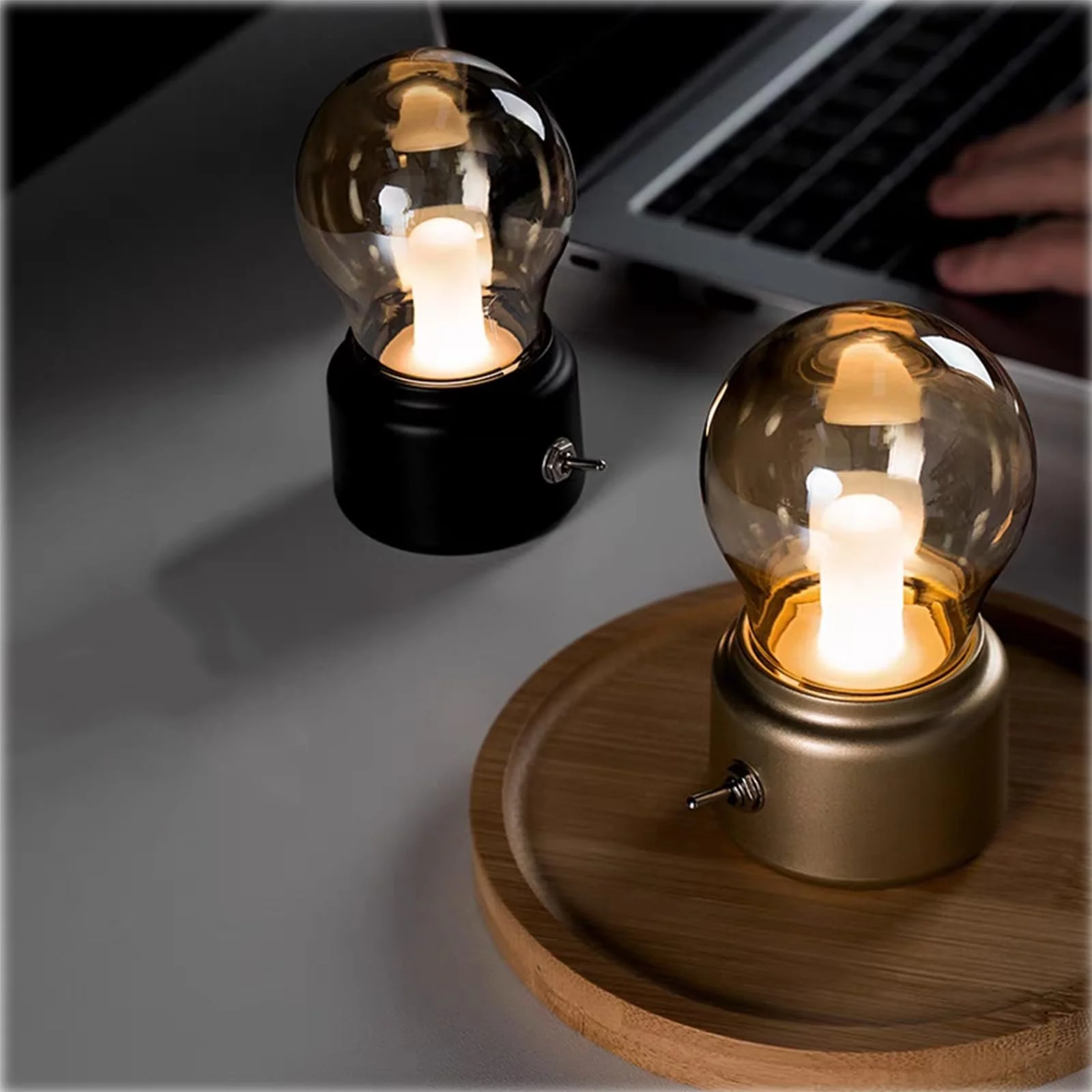 Настільна лампа Retro Mini LED USB акумуляторна вінтажна міні, фото №3