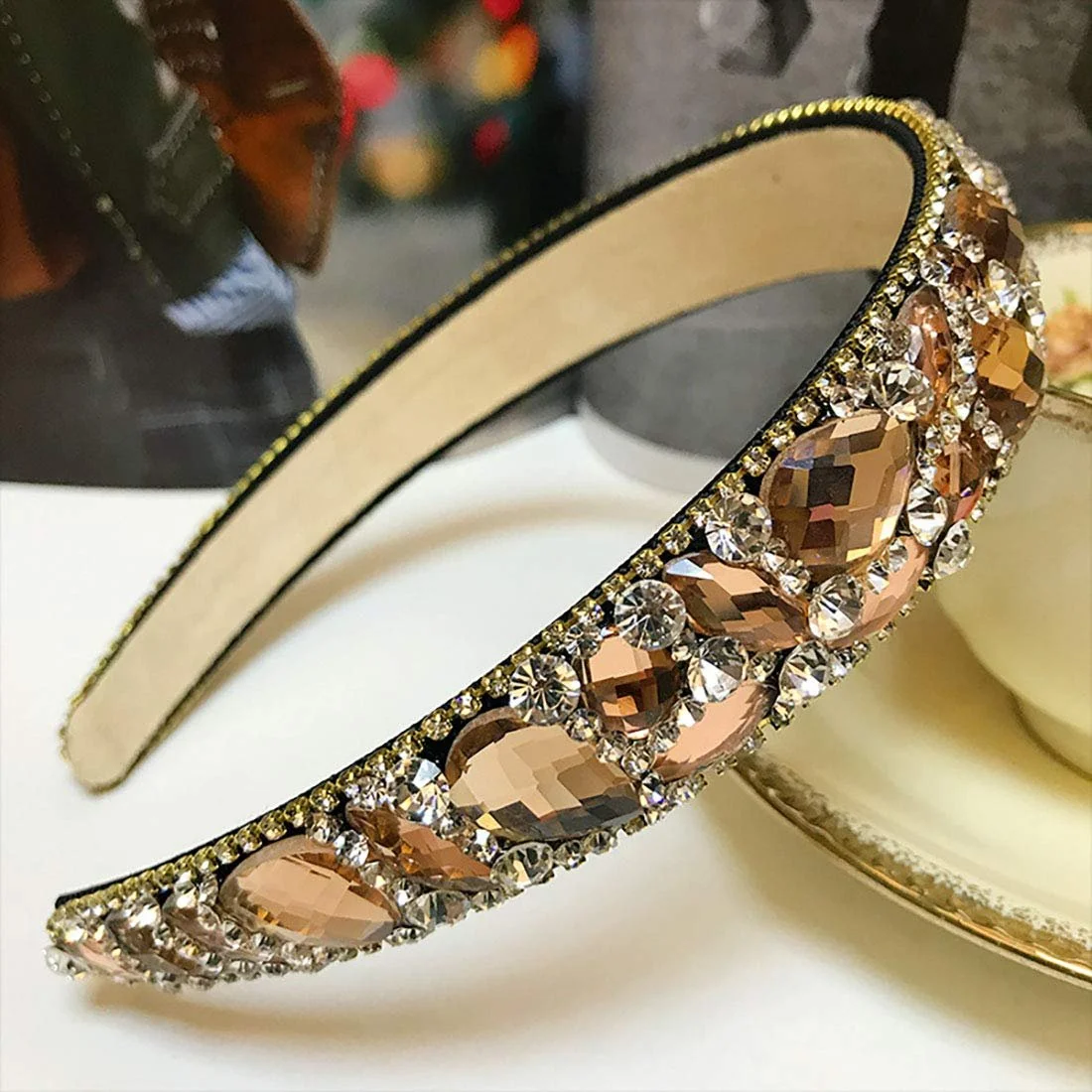 Обруч Fodattm Жіночий Блискучий зі стразами Широкий, фото №2 Обруч Fodattm Жіночий Блискучий зі стразами Широкий, фото №2