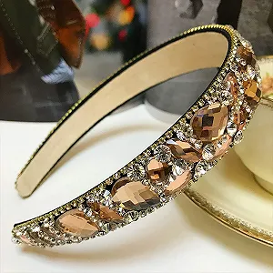 Обруч Fodattm Женский Блестящий со стразами Широкий synthetic.ua - Фото 1