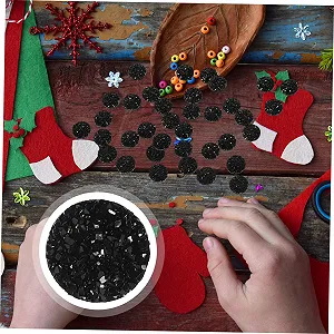 Стразы Healeved, 400 шт, плоская задняя часть, блестящие аксессуары для рукоделия, для украшений, одежды и декораций, черные смоляные штуки для творческих проектов synthetic.ua - Фото 1