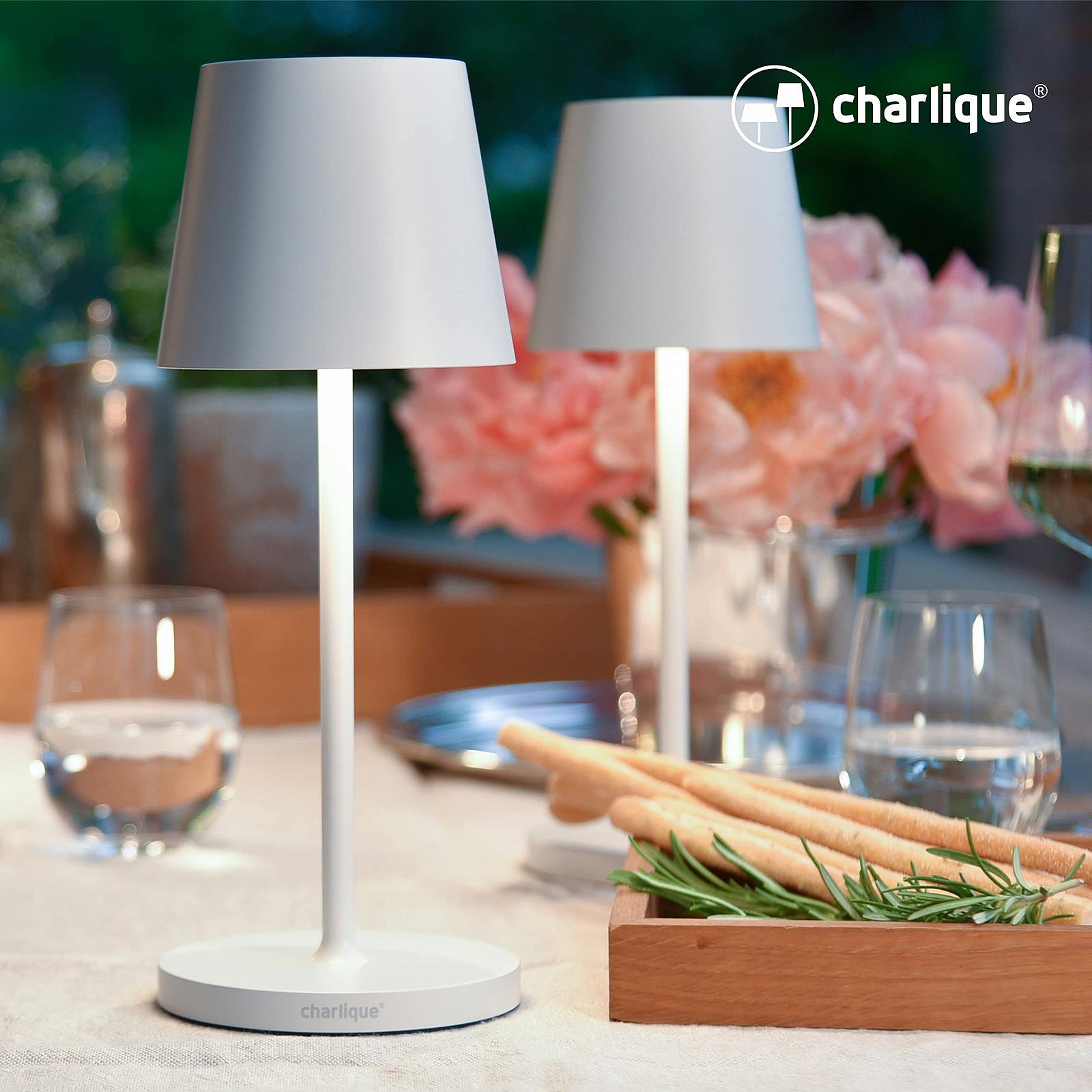 Настільна лампа charlique Dinner Light Mini LED 28 см Акумуляторна USB IP54 Біла, фото №7