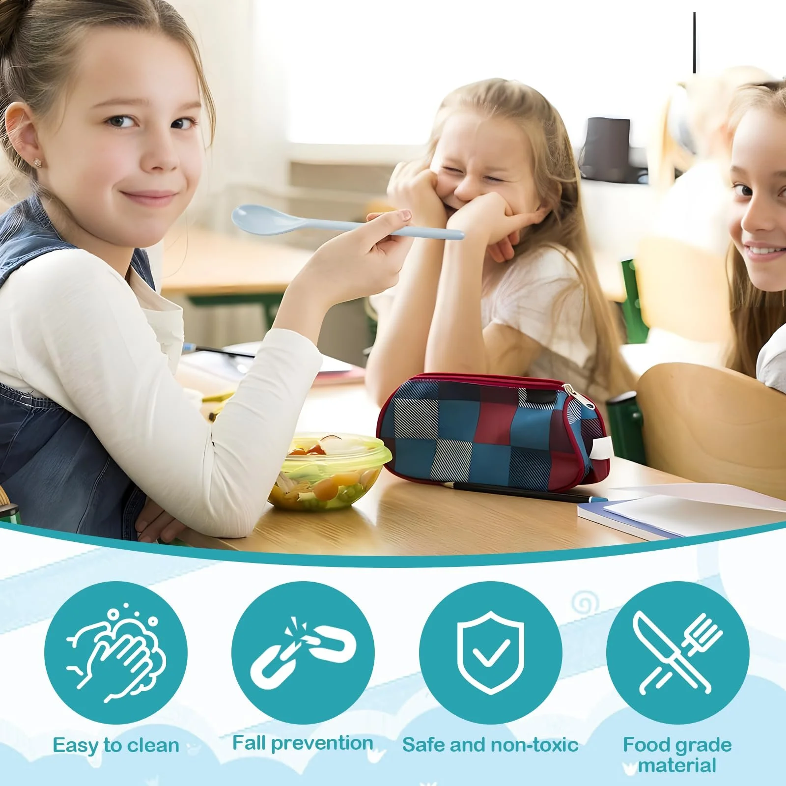 Ложка Пластикова 18.5 см Різнокольорова (набір 10 шт), фото №4