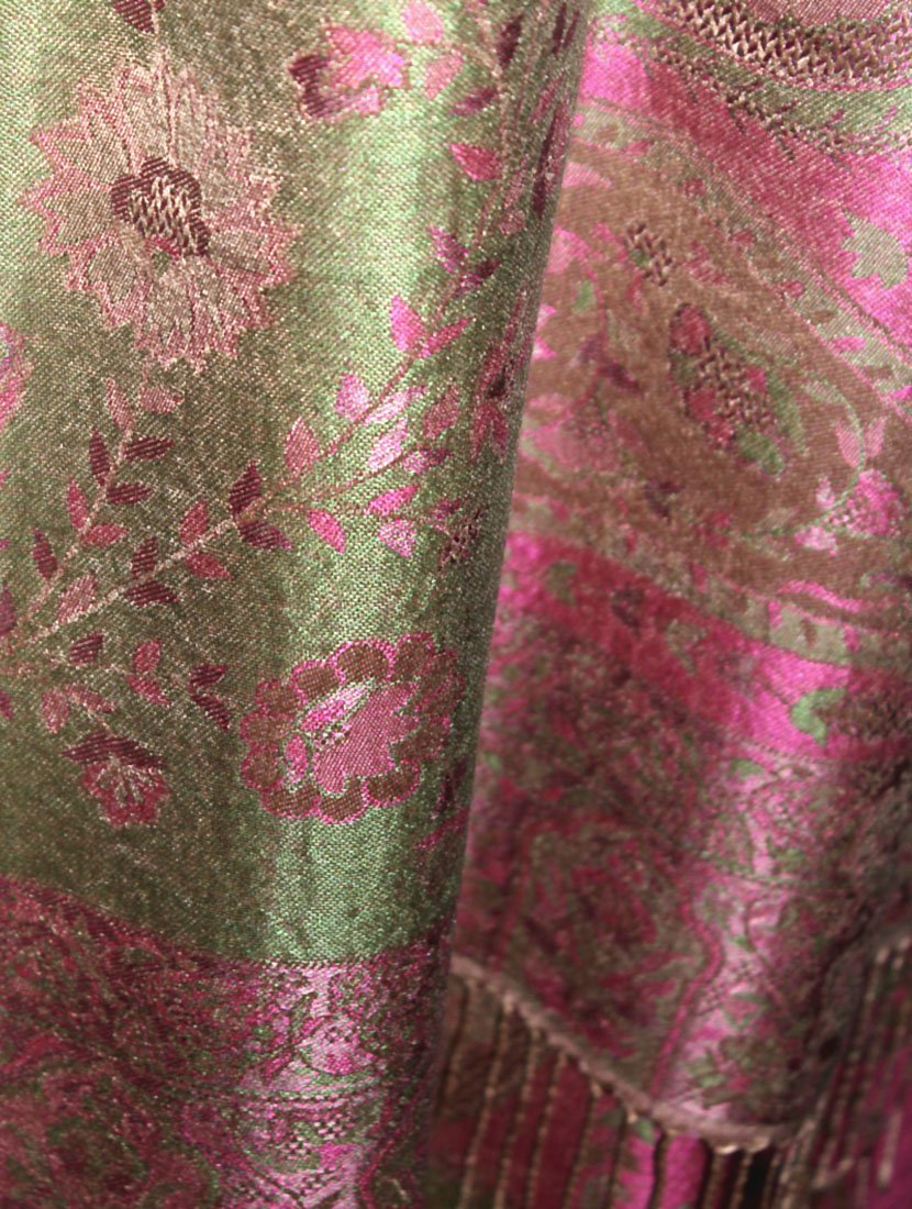 Шарф-пашмина Lorenzo Cana, жаккардовое плетение, 100% шелк, 70 x 190 см, узор пейсли., фото №5