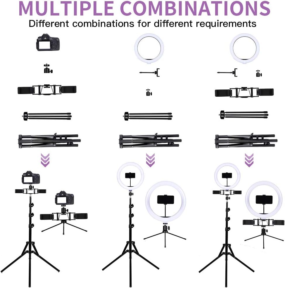 Кольцевая LED лампа FOSITAN App RGB Light 10" / Управление через приложение / RGB + 3 режима белого света / Черная, фото №7