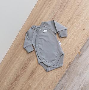 Боді з довгим рукавом 50, 56, 62, 68, 74 см Noonfit сірий - Фото 1