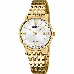Женские часы Festina Swiss Made Стальной серебряный ремешок - Фото 1