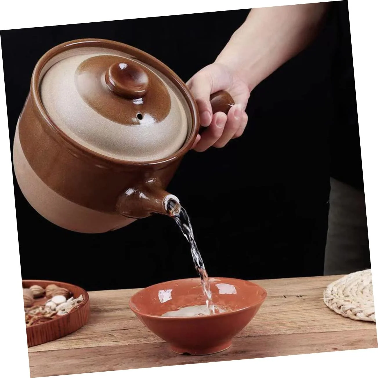 Горшочек для запекания Amosfun Traditional Chinese керамический термостойкий, фото №7