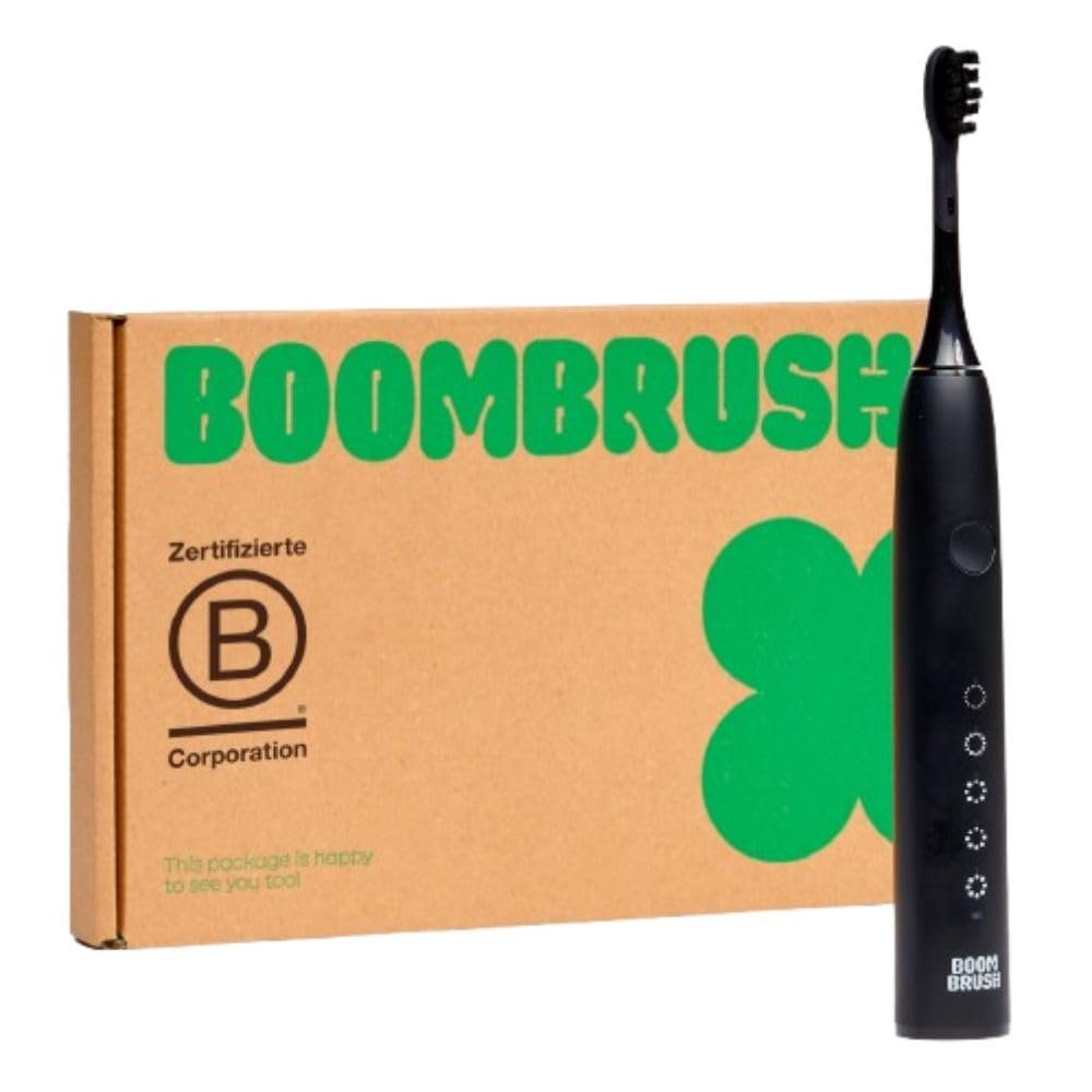 Звукова електрична зубна щітка BOOMBRUSH акумулятор на 90 днів Black, фото №1