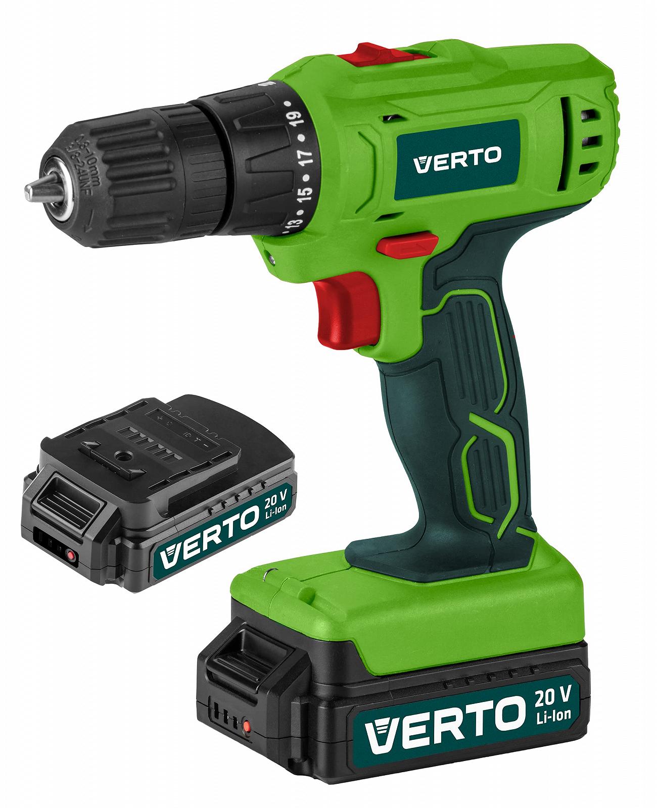 Акумуляторна дриль Шурупокрут VERTO 2 x 20 В Li-Ion/1.5 Ah, фото №1