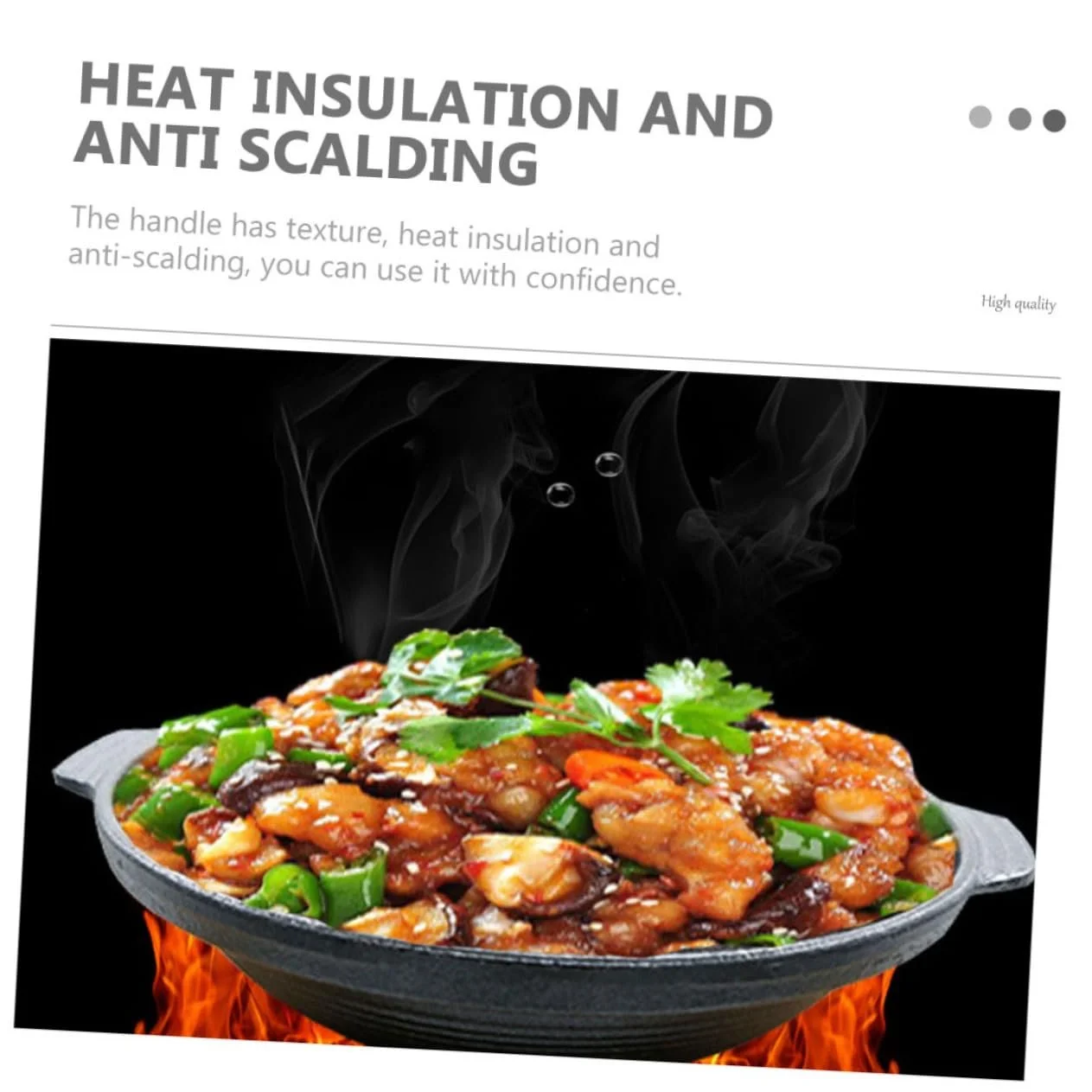 Каструля Sosoport Чавунна жаростійка з нековзною ручкою для тушкування курки та рису, фото №2