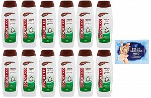 Набір гелів для душу Borotalco Tonificante Bagnodoccia Sandalo e Vetiver (12 шт. по 500 мл) + тальк Felce Azzurra 100 г - Фото 1