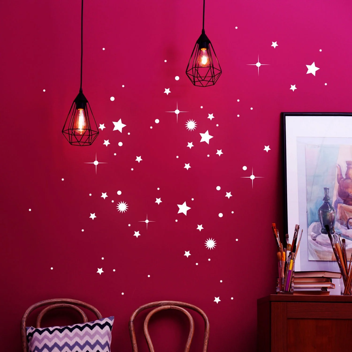 Наклейка для стін ilka parey wandtattoo-welt M2217 Stars Fluorescent 85 шт., фото №1 Наклейка для стін ilka parey wandtattoo-welt M2217 Stars Fluorescent 85 шт., фото №1