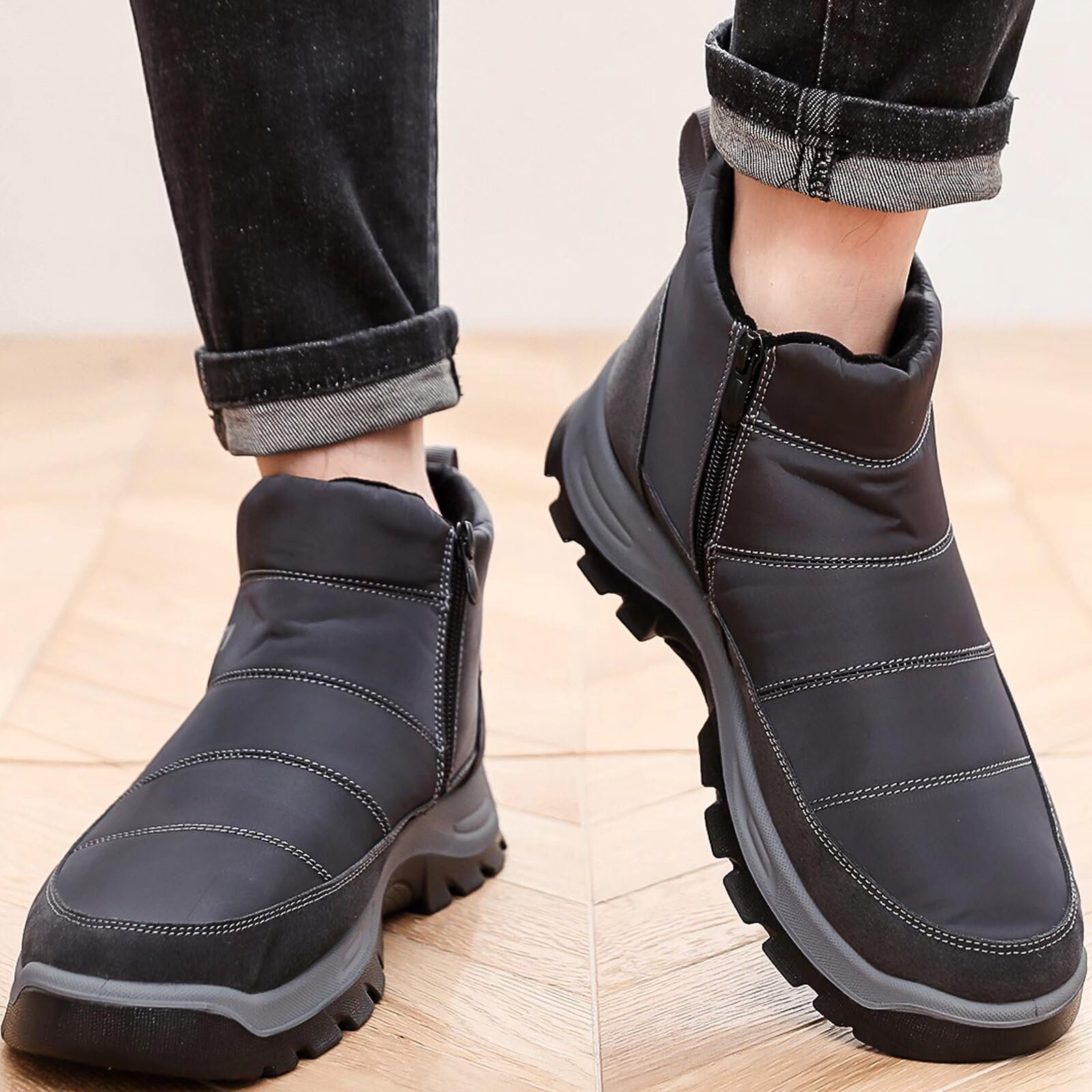 Чоловічі зимові черевики на блискавці GILKUO з теплою підкладкою, фото №6