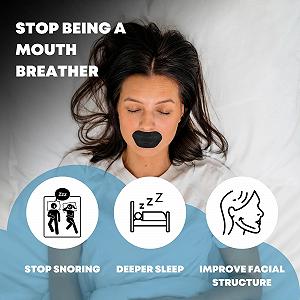 Стрічки для рота для сну (30 шт.) проти хропіння, чорні synthetic.ua - Фото 1