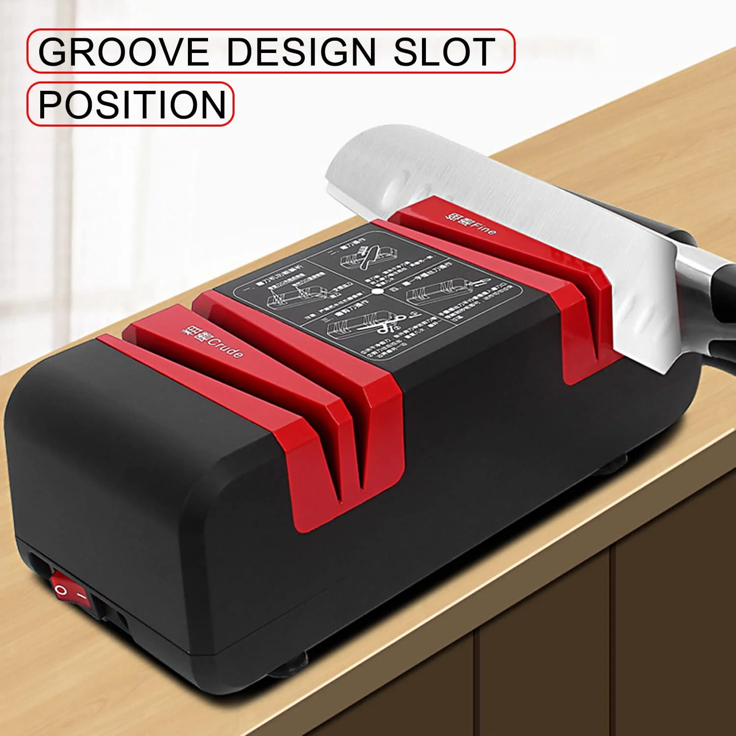 Электрическая точилка для ножей Professional Multifunctional Automatic 15 градусов для прямых и серрейторных ножей и ножниц, фото №9