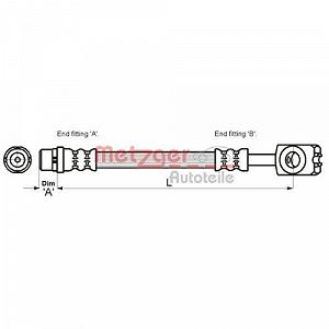 Тормозной шланг METZGER 4116214 GREENPARTS VAG задний мост слева synthetic.ua - Фото 1