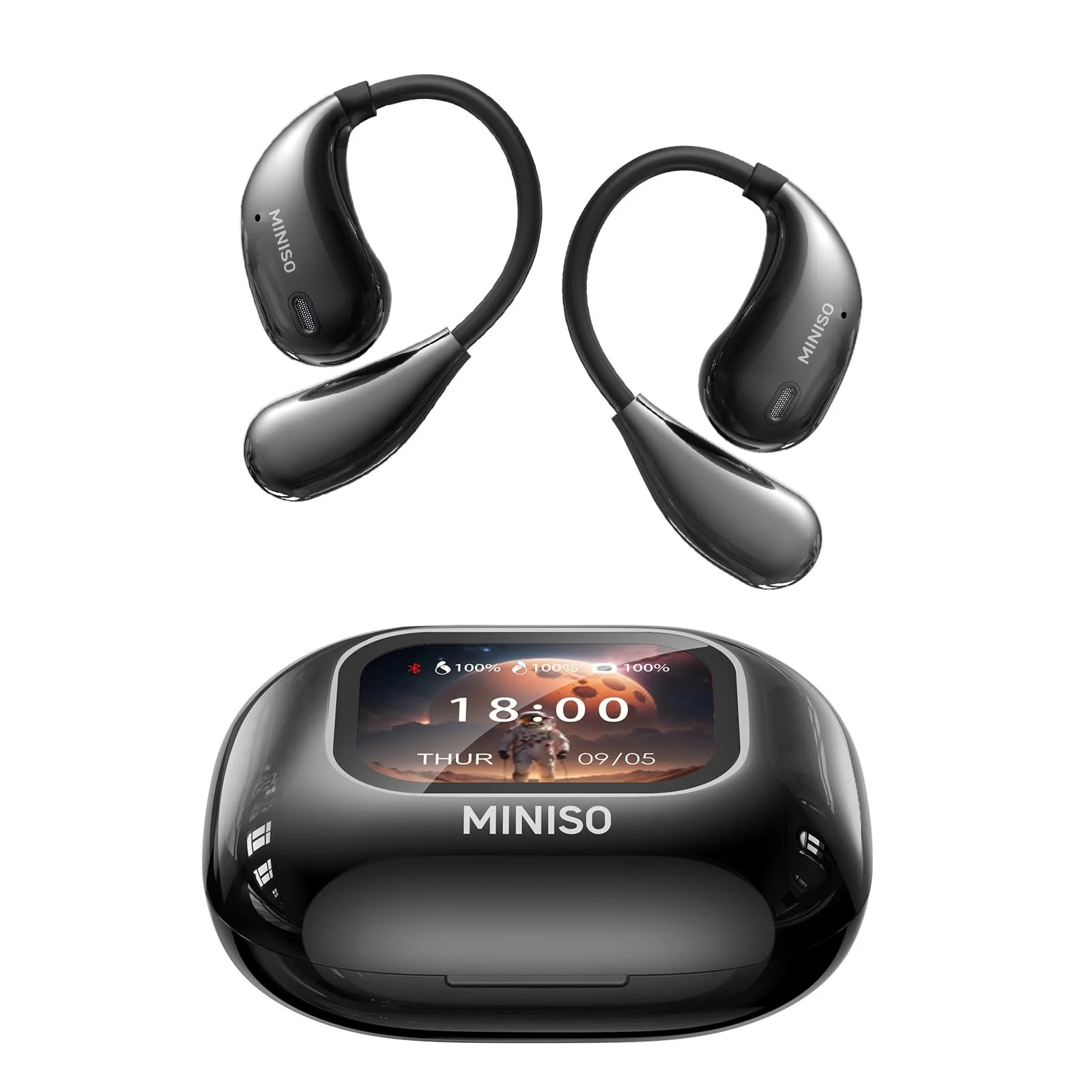 Навушники-перекладач MINISO M95 Ki, відкриті, чорний, фото №1