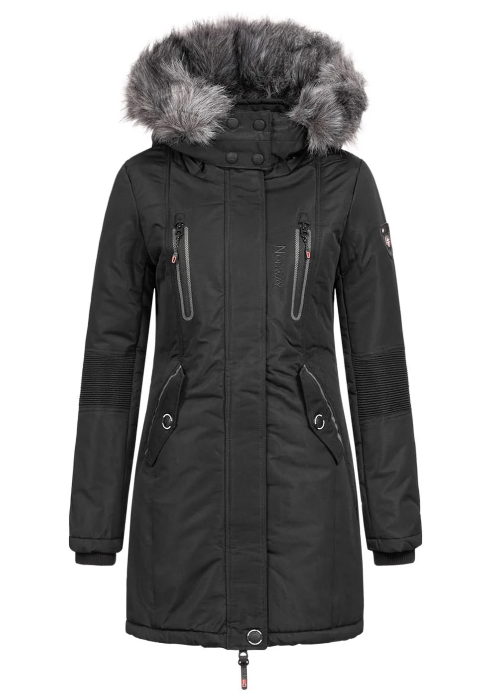 Жіноча зимова парка Geographical Norway Coracle / Coraly XL з хутряним капюшоном, фото №4