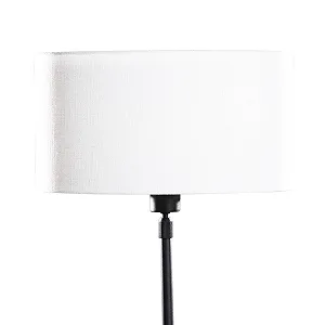 Настільна лампа Qazqa Parte Modern з овальним лляним абажуром Білий (35 см, E27) synthetic.ua - Фото 1
