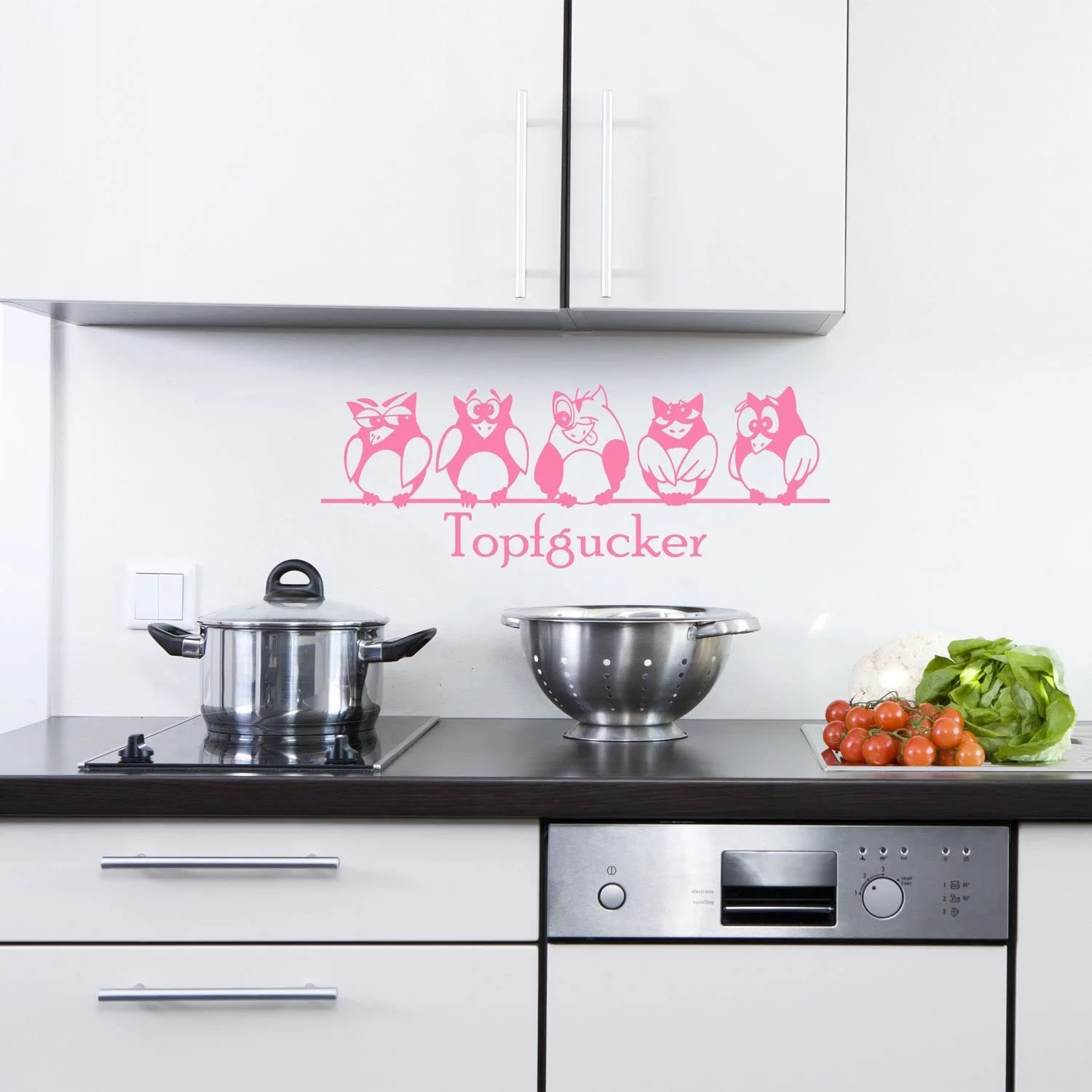 Наклейка на стіну Sunnywall Pot Gazer Owls Birds Size 2 82 x 30 см Світло-рожева, фото №5