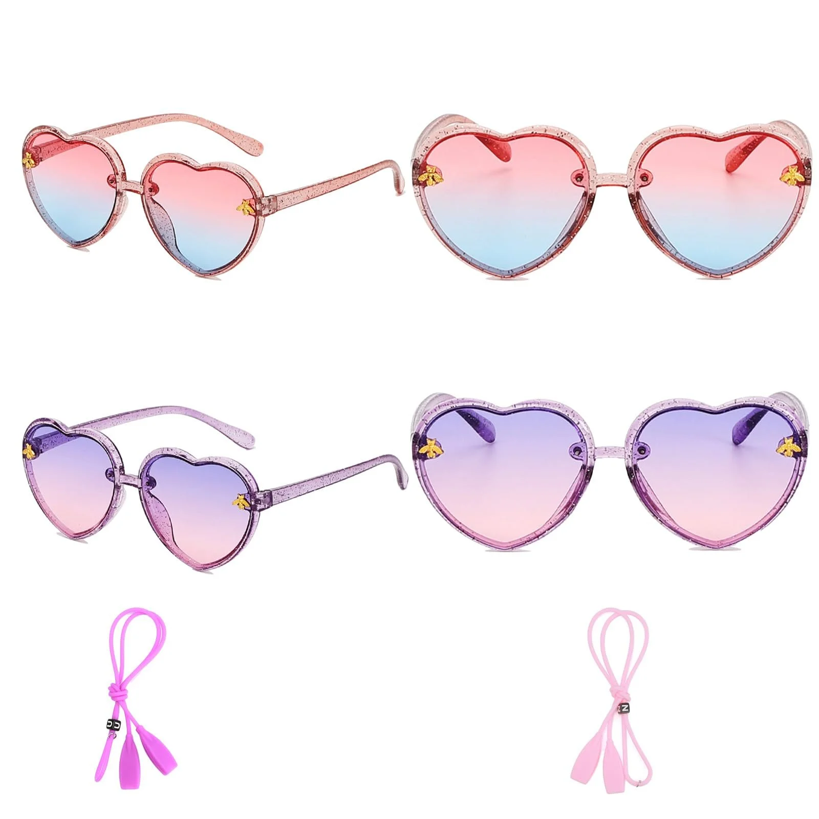Сонцезахисні окуляри Bvxchg Дитячі у формі серця, 2 шт, фото №1