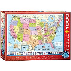 Пазл Eurographics Map of the United States 6000-0788 1000-Piece - Фото 1