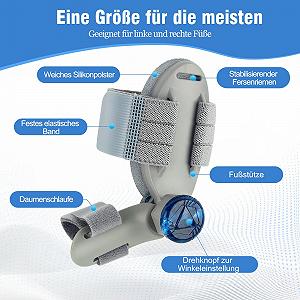 Коректор Hallux Valgus Регульована шина з поворотним регулятором для корекції кута та м'якою гелевою подушечкою synthetic.ua - Фото 1