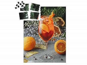 Пазл-адвент-календарь puzzleYOU Cocktails Puzzle Collection "Aperol Spritz: коктейль на сером фоне" 1000 деталей synthetic.ua - Фото 1