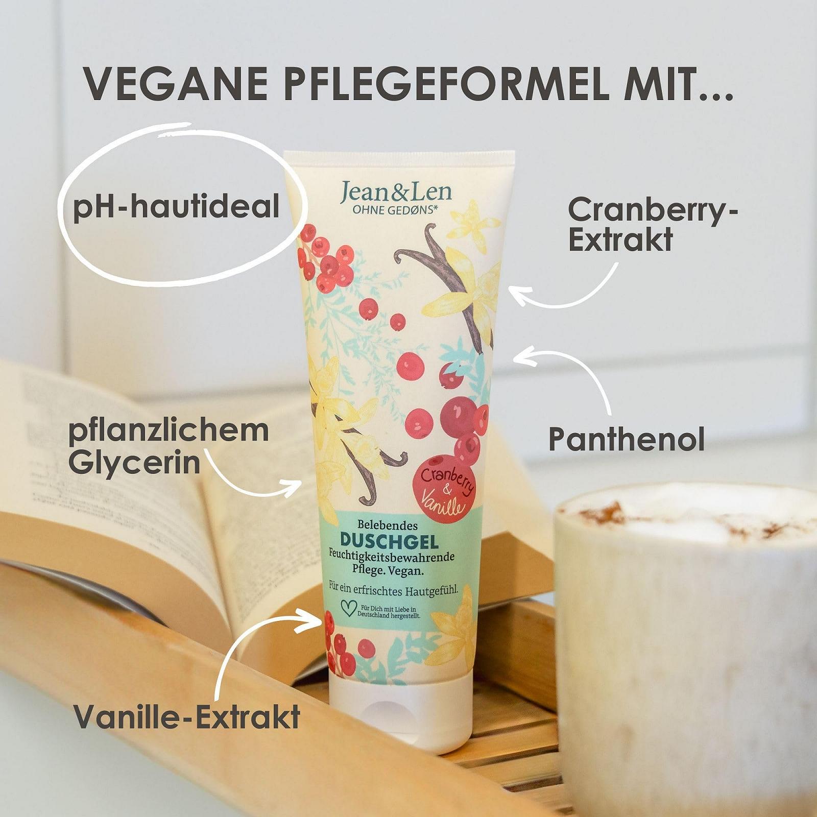 Гель для душу Jean & Len Cranberry & Vanilla 250 мл (упаковка з 2 шт.), фото №2