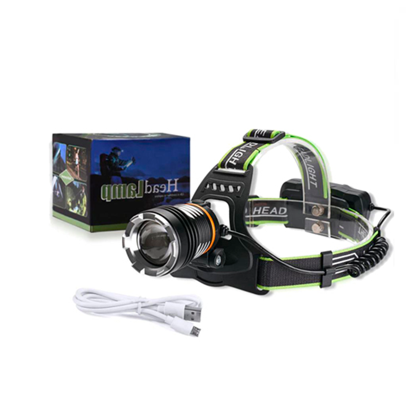 Сильний налобний світлодіод BL-A7 P50 АКБ 18650 х 2 шт zoom ЗУ micro USB, фото №7