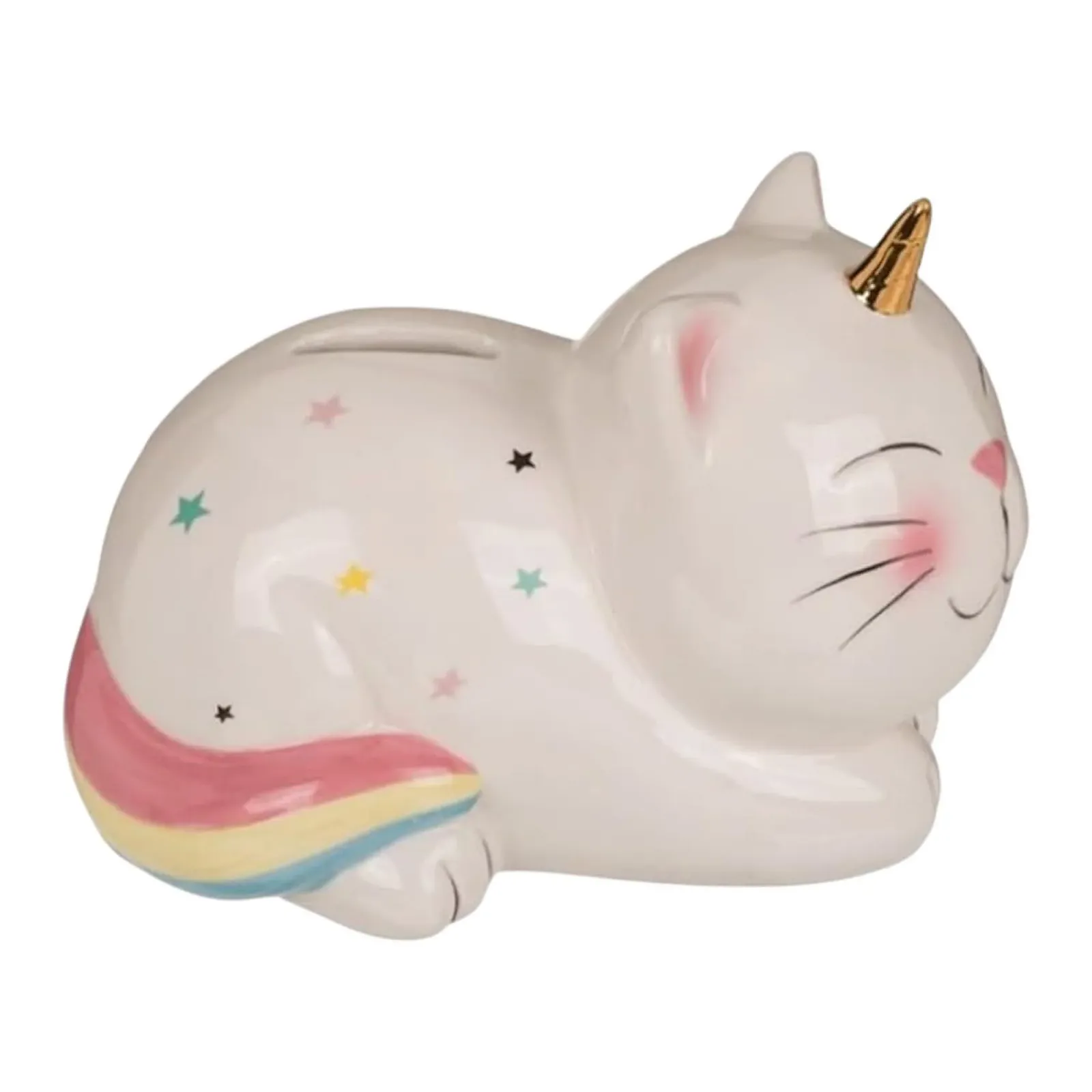 Скарбничка керамічна Cat-Unicorn кіт-єдиноріг з ключем, фото №1