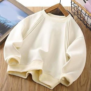 Свитшот Generisch 2026 для мальчиков, однотонный, с длинными рукавами, круглым вырезом, в корейском стиле, свободного кроя, повседневный пуловер, худи для детей и подростков, верхняя одежда synthetic.ua - Фото 1