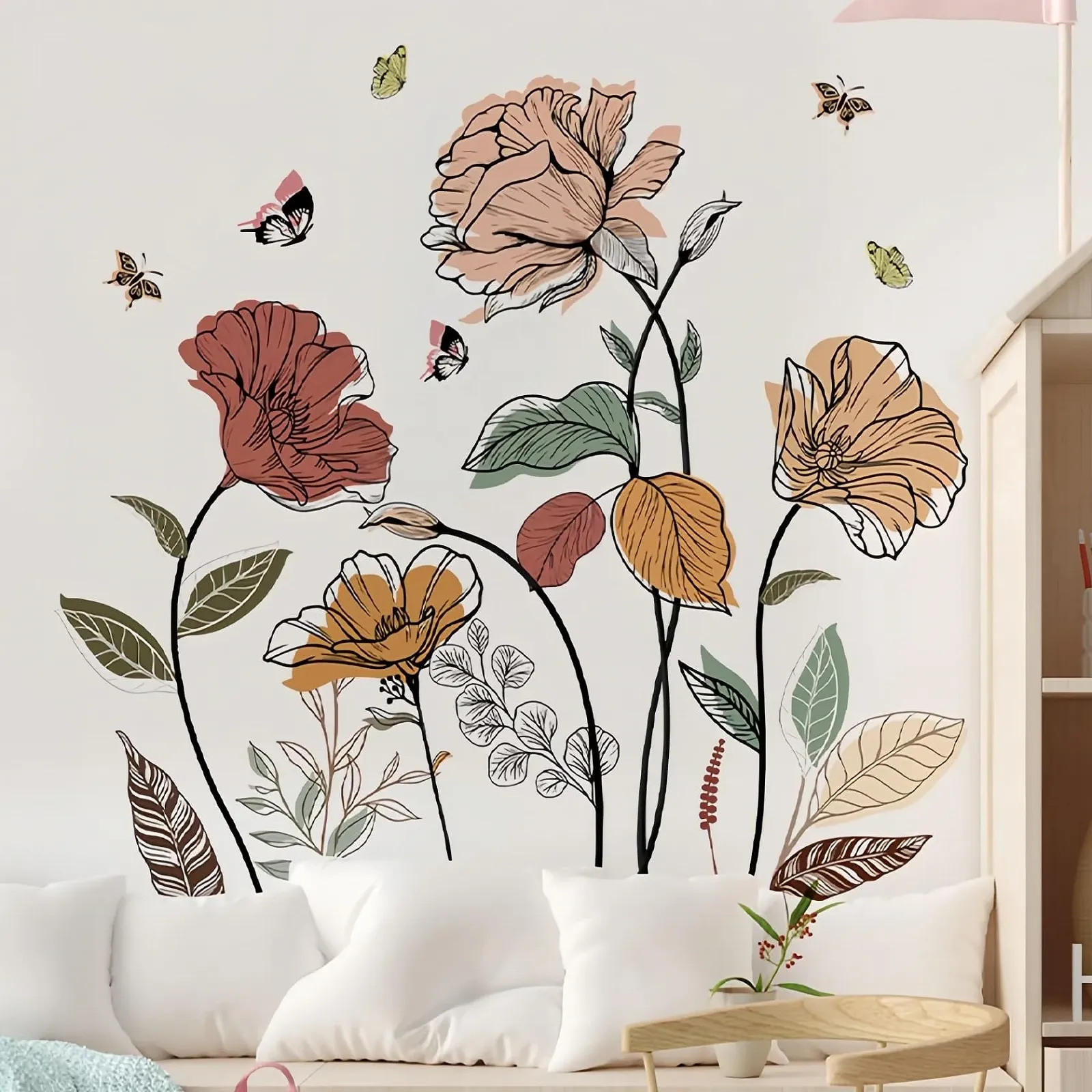 Наклейки на стіну Boho Flowers Wildflowers Garden Floral Grass, фото №5